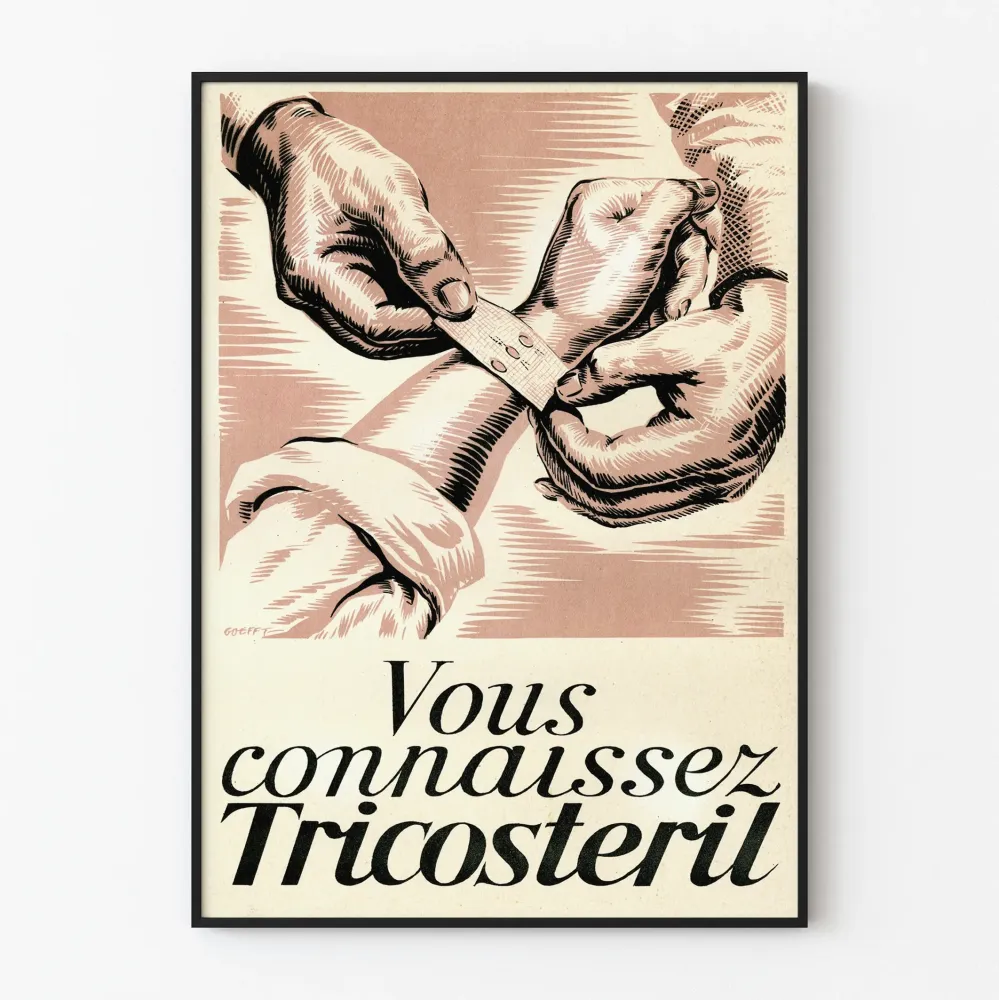 Vintagejuliste Tiedätkö Tricosterilistä - Retroseinäkäsittely sisustukseen