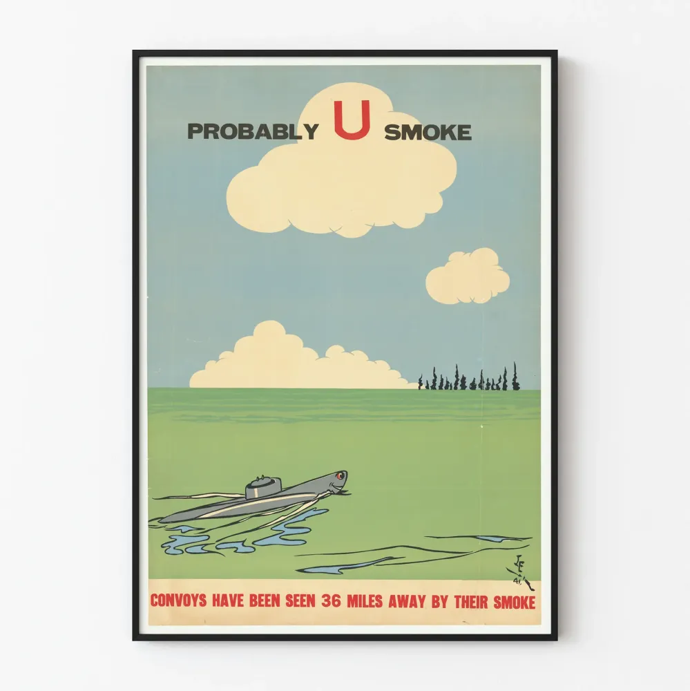 Vintagejuliste todennäköisesti U Smoke - sotilaskoriste seinälle