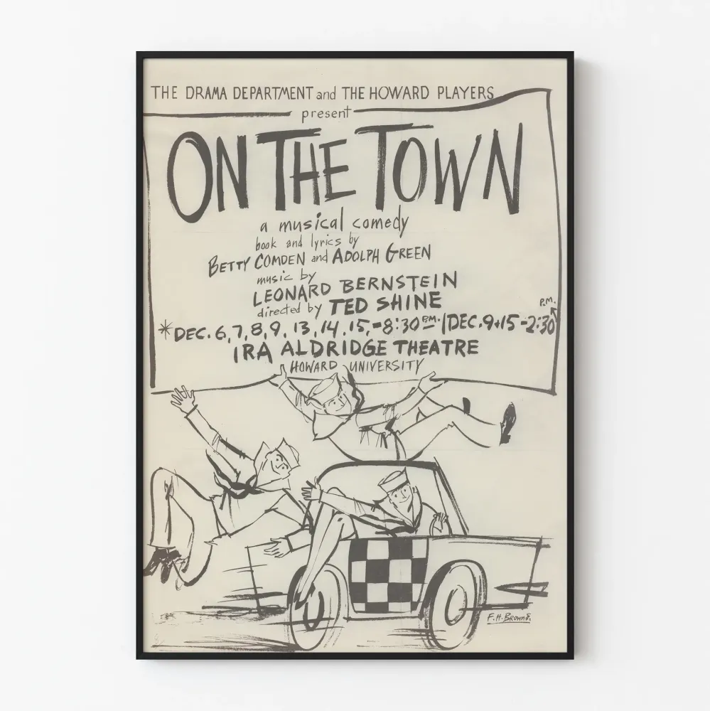 Vintagejuliste On Town - Musikaalinen ja humoristinen seinäkoristelu