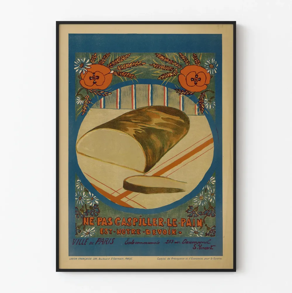 Vintagejuliste Älä Tuhoa Leipää Seinäsomistus