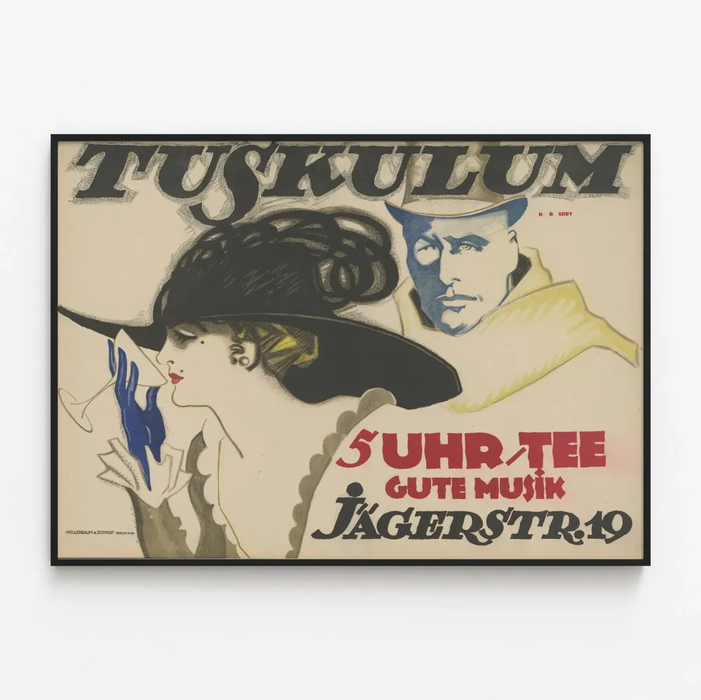 Vintagejuliste Tuskulum 5 Uhr Tee - tyylikäs seinäkoriste