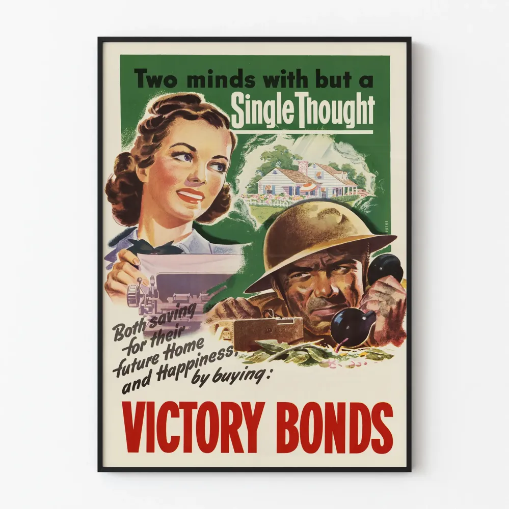 Vintagejuliste Two Minds - Patriotinen koristejuliste Artem Legrand