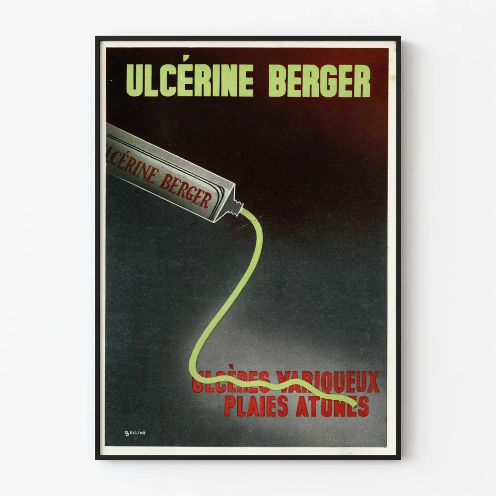 Vintagejuliste Ulcérine Berger - Retro lääketieteellinen seinäkoriste