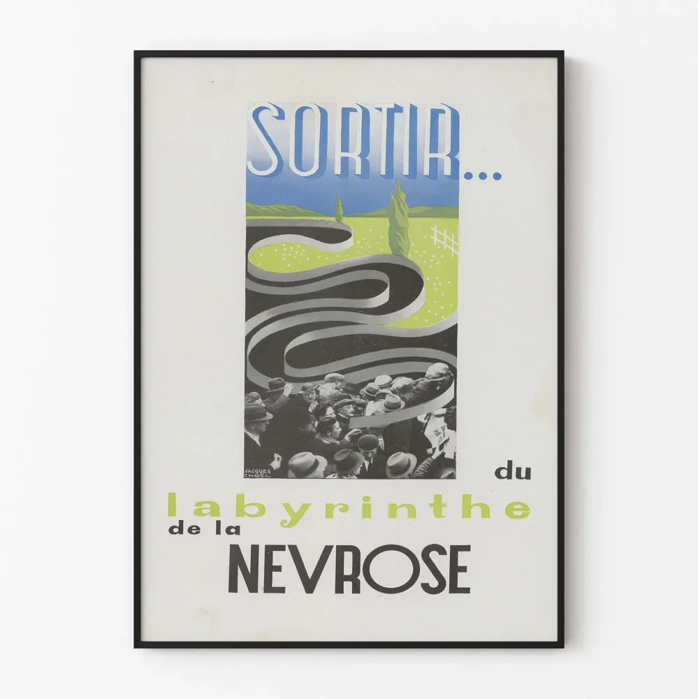 Vintagejuliste Ulos neuroosin labyrintistä - Alkuperäinen seinäkoriste