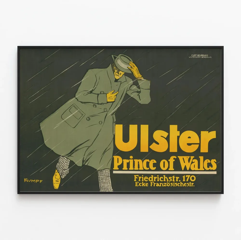 Vintagejuliste Ulster Walesin prinssi - Juliste seinäkoriste muoti ja eleganssi