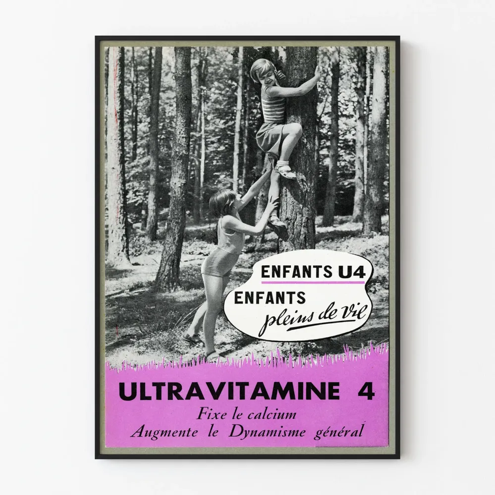 Vintagejuliste Ultraviamine 4 elämäniloista lasta