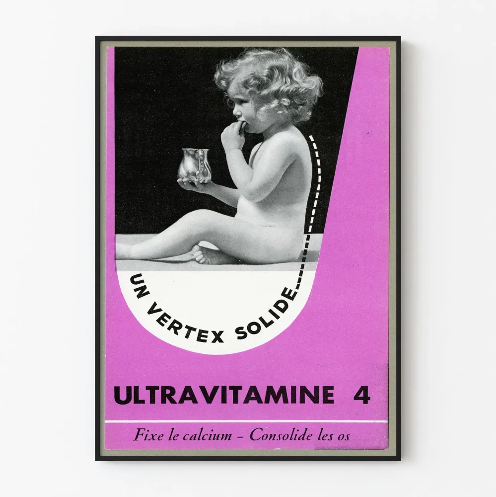 Vintagejuliste Ultraviamine 4 - Lasten seinäkoriste ja luuston terveys