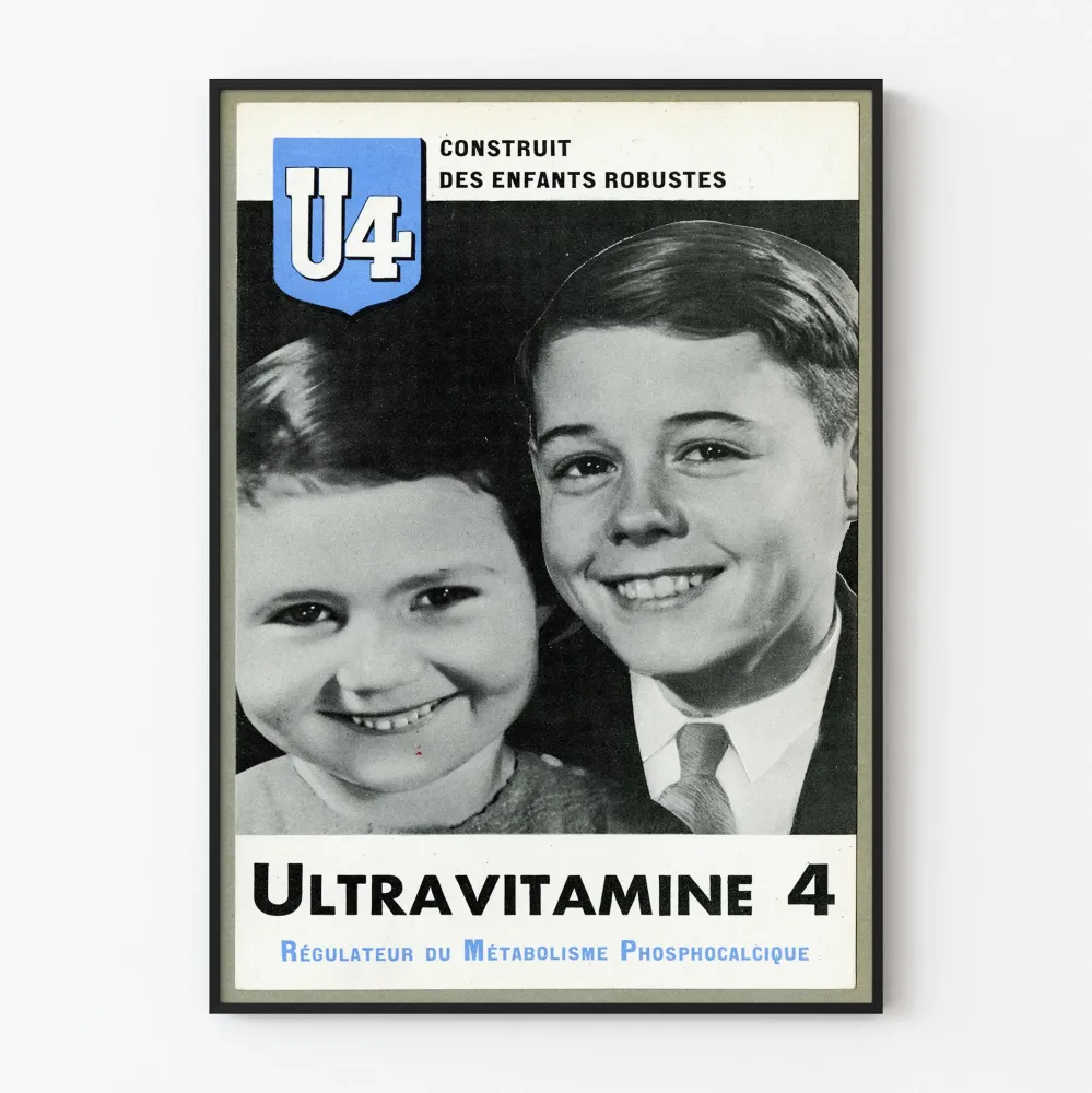 Vintagejuliste Ultraviamine 4 lasten seinäkoristeeksi