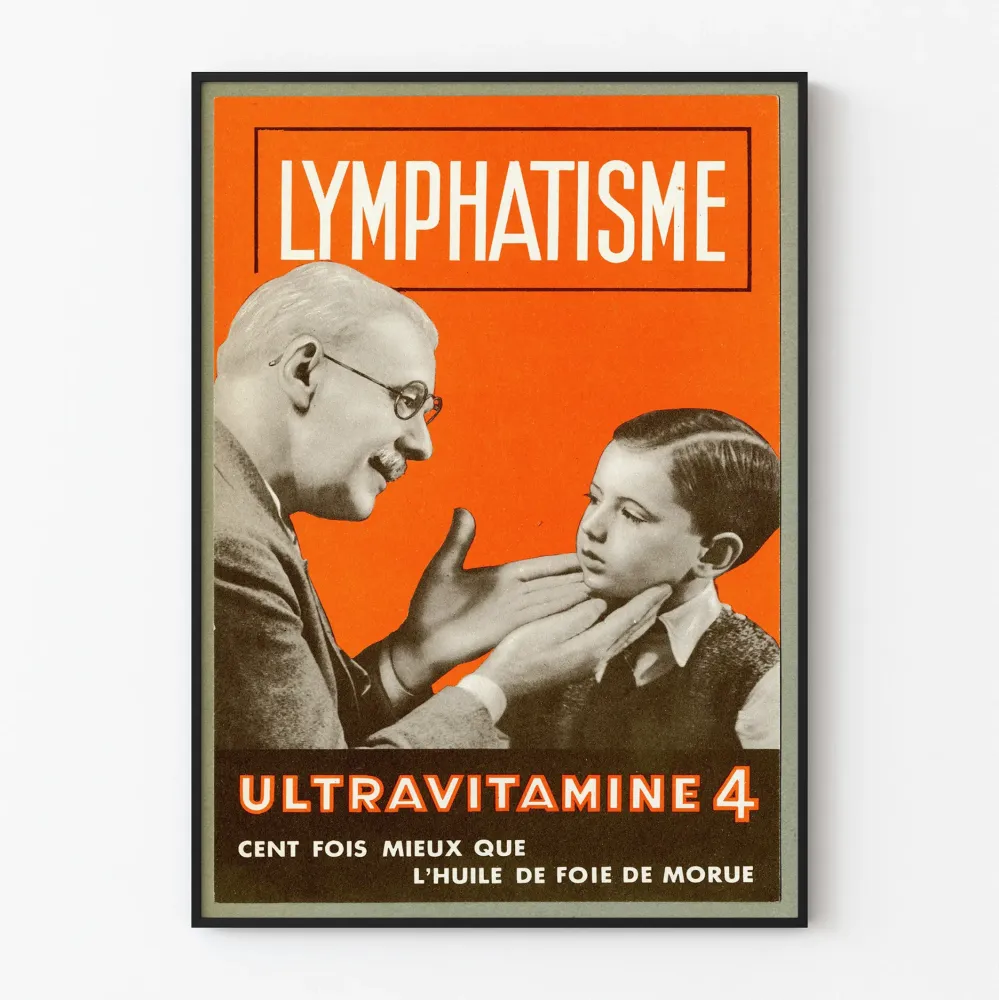 Vintagejuliste Ultraviamine 4 Lymfaattinen järjestelmä – Retro seinäkoriste terveys