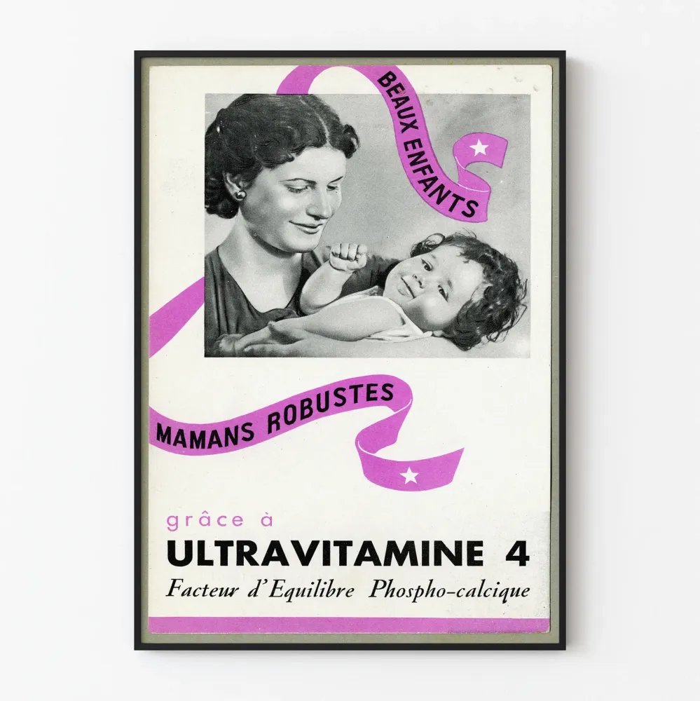 Vintagejuliste Ultravitamiini 4 - Retroseinäkkeistotaide