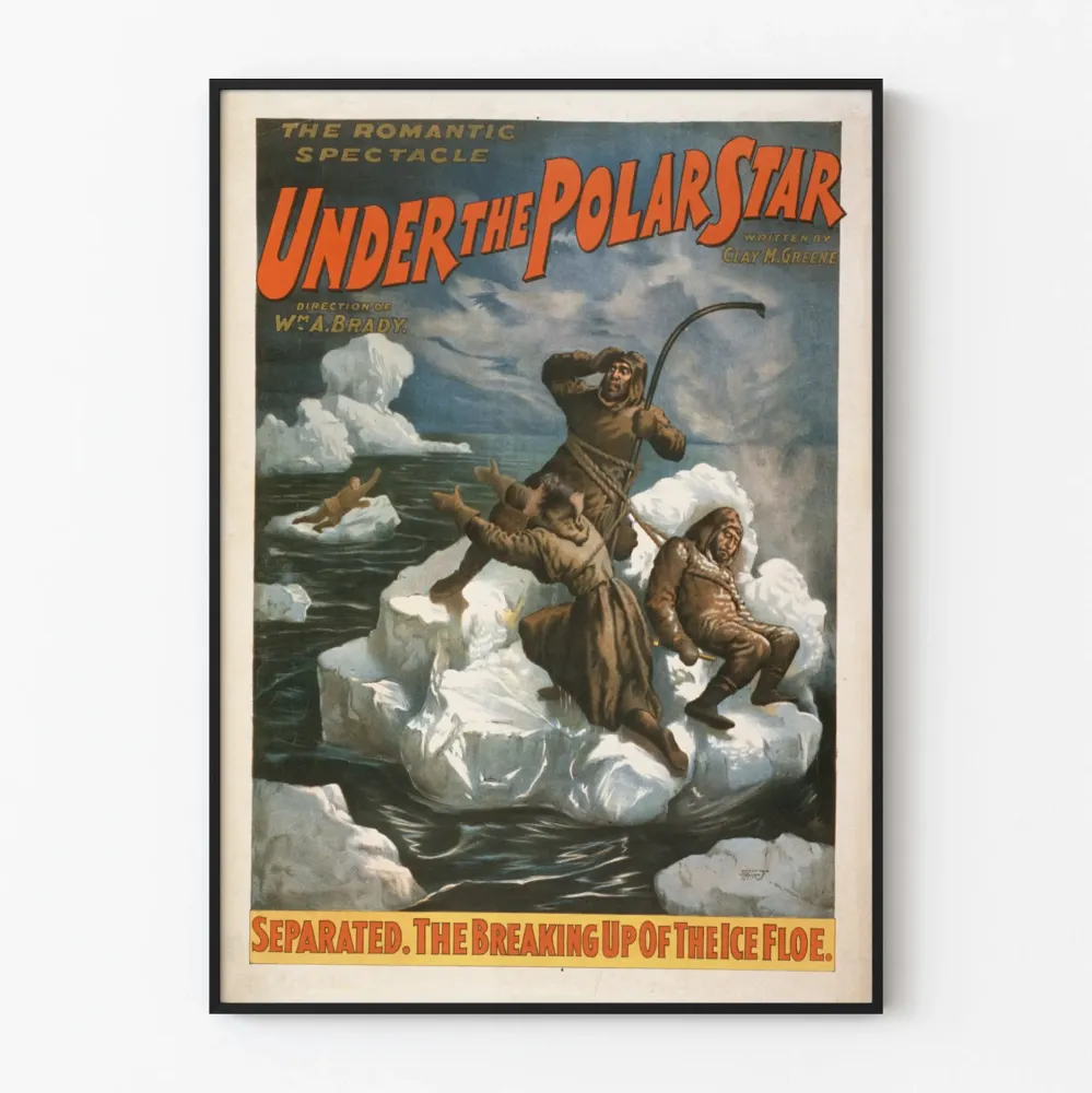 Vintagejuliste 'Under Polar Star' - Romanttinen näytelmä ja arktinen seikkailu
