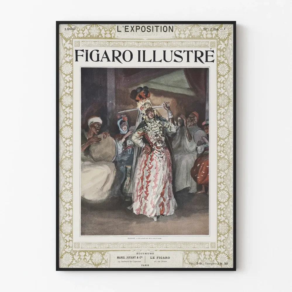 Vintagejuliste Une Ouled Nail - Algerin kadulta seinäkoriste Figaro Illustré 1900