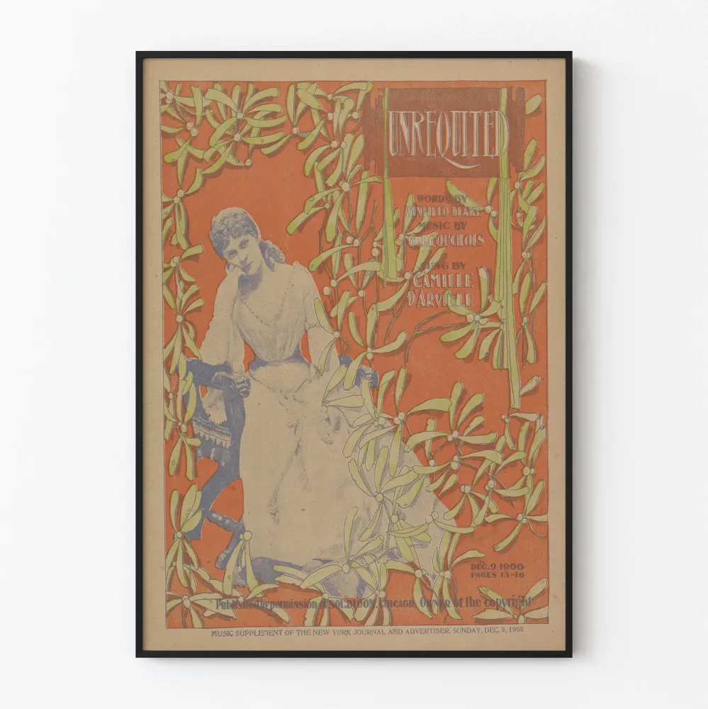 Vintagejuliste Unrequited - Romanttinen seinäkoriste 1900