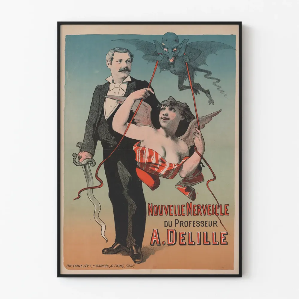 Vintagejuliste Uusi ihme professori . Delillen