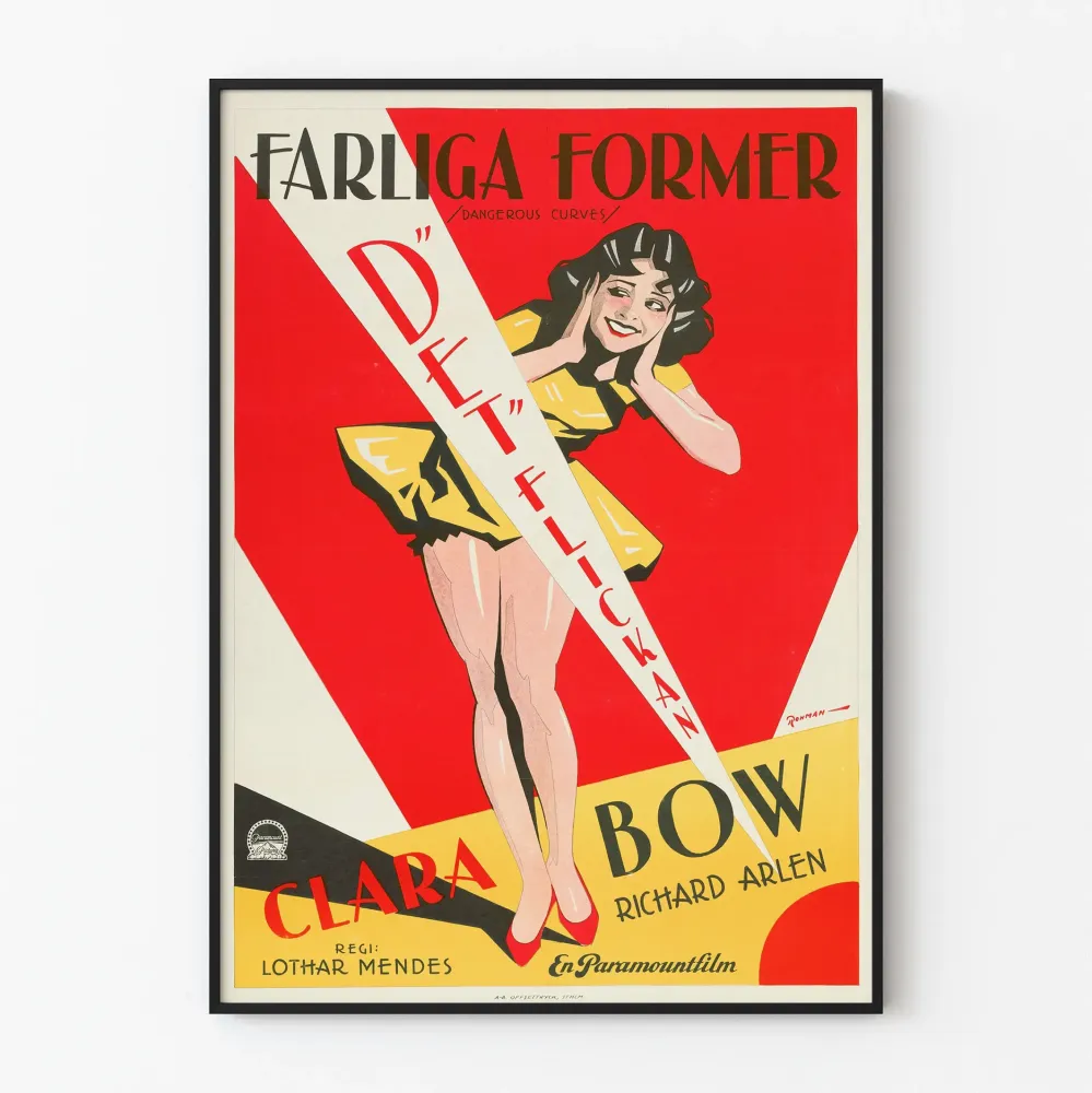 Vintagejuliste Vaaralliset käyrät - Retroseinäsuunnittelu