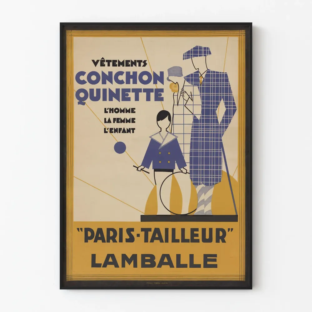 Vintagejuliste Vaatteet Conchon Quinette Pariisi-Tailleur Lamballe