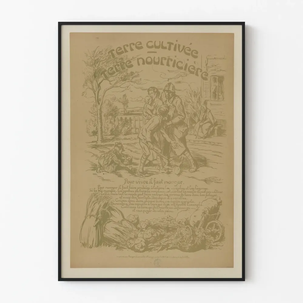 Vintagejuliste 'Viljelymaa, ravitseva maa' - Maatalouden seinäkoriste