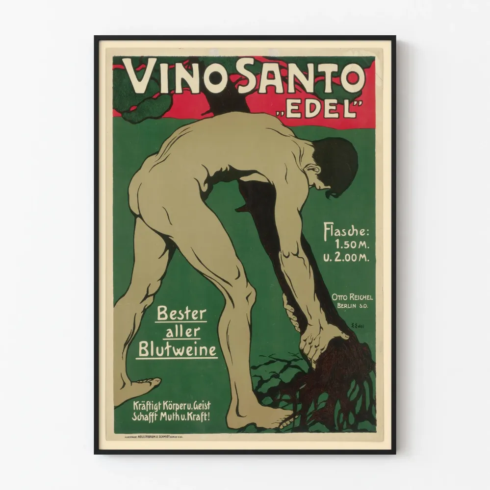 Vintagejuliste Vino Santo 'Edel' seinäkoriste