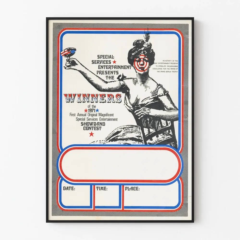 Vintagejuliste vuodelta 1971 kilpailu Special Services Entertainment