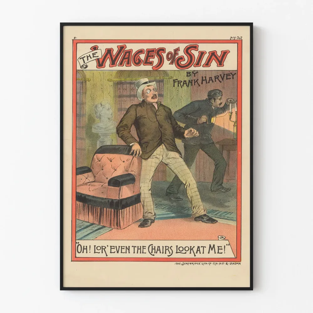 Vintagejuliste Wages Sin teokselta Frank Harvey