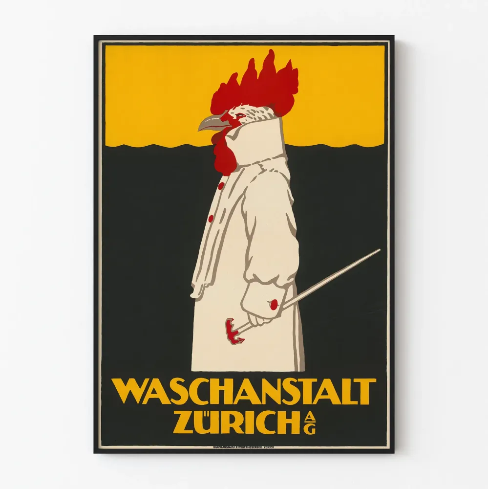Vintagejuliste Waschanstalt Zürich AG - Retroseinäyksikuvaus