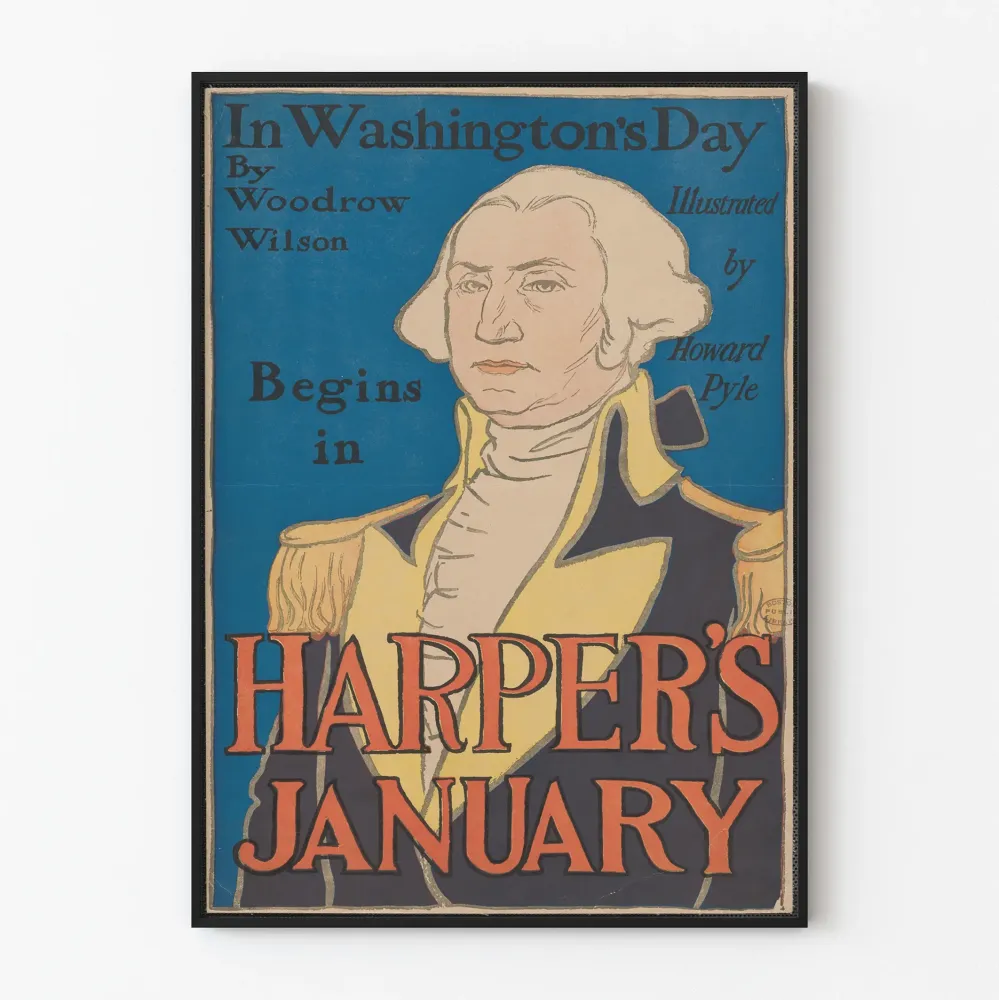 Vintagejuliste Washingtonin päivän aikaan - Historiallinen seinäkoristelu