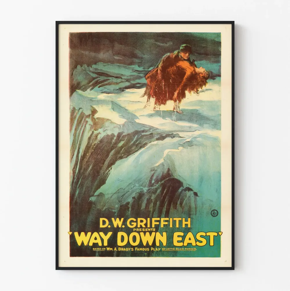Vintagejuliste Way Down East D.W. Griffith seinäkoristelu
