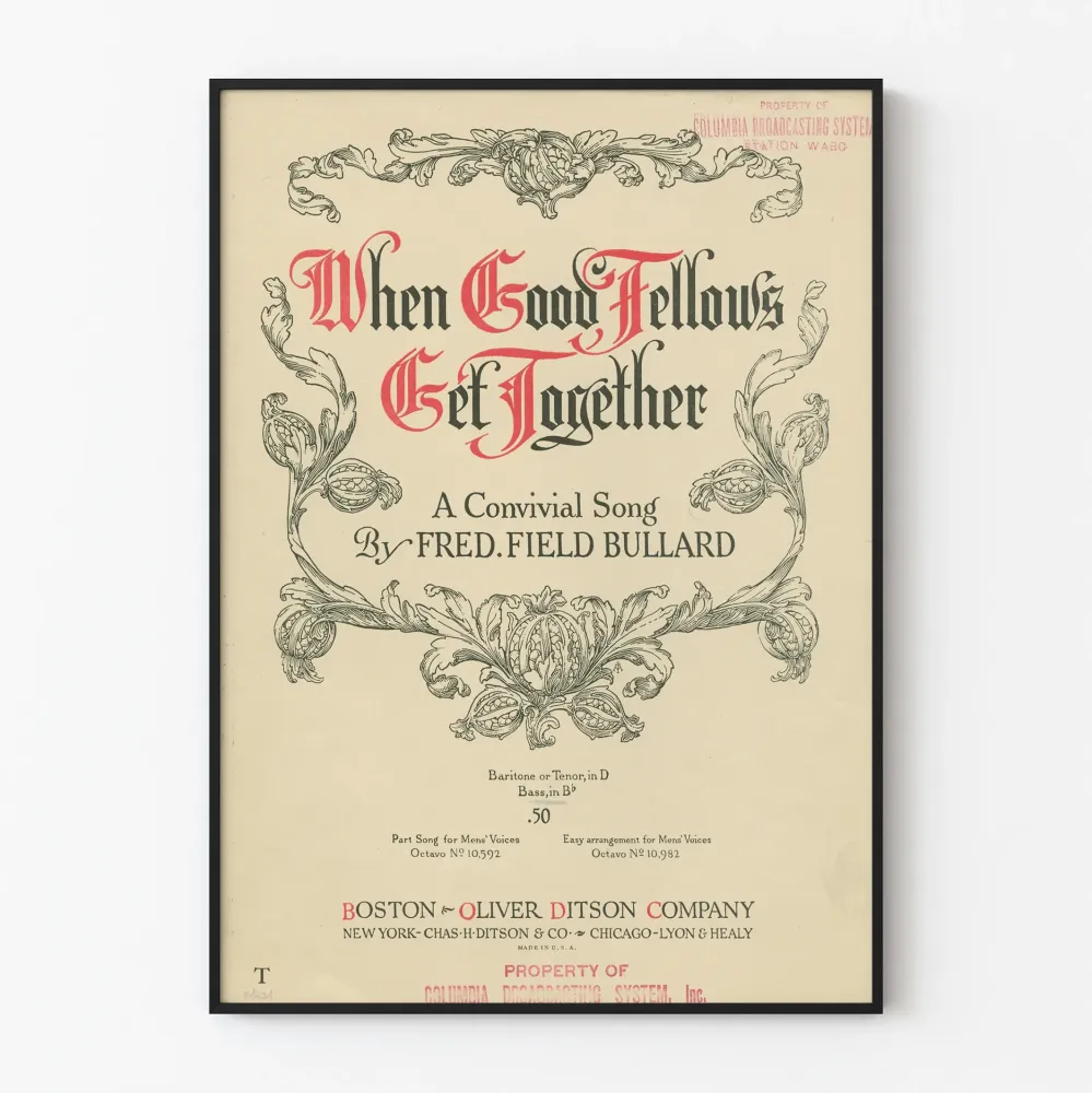 Vintagejuliste When Good Fellows Get Together - Retroseinustojen sisustus