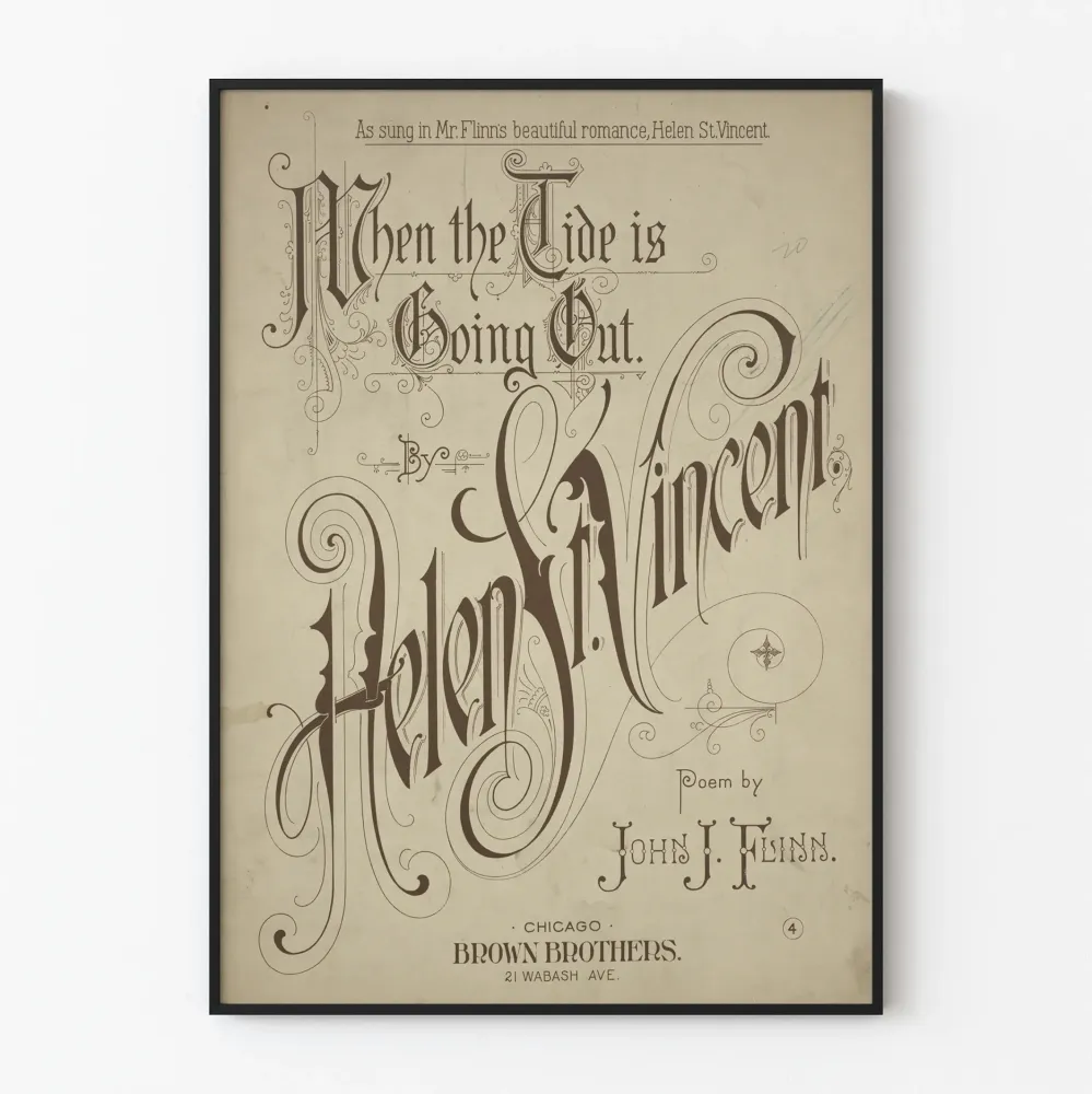 Vintagejuliste When Tide is Going Out teokselta Helen St. Vincent
