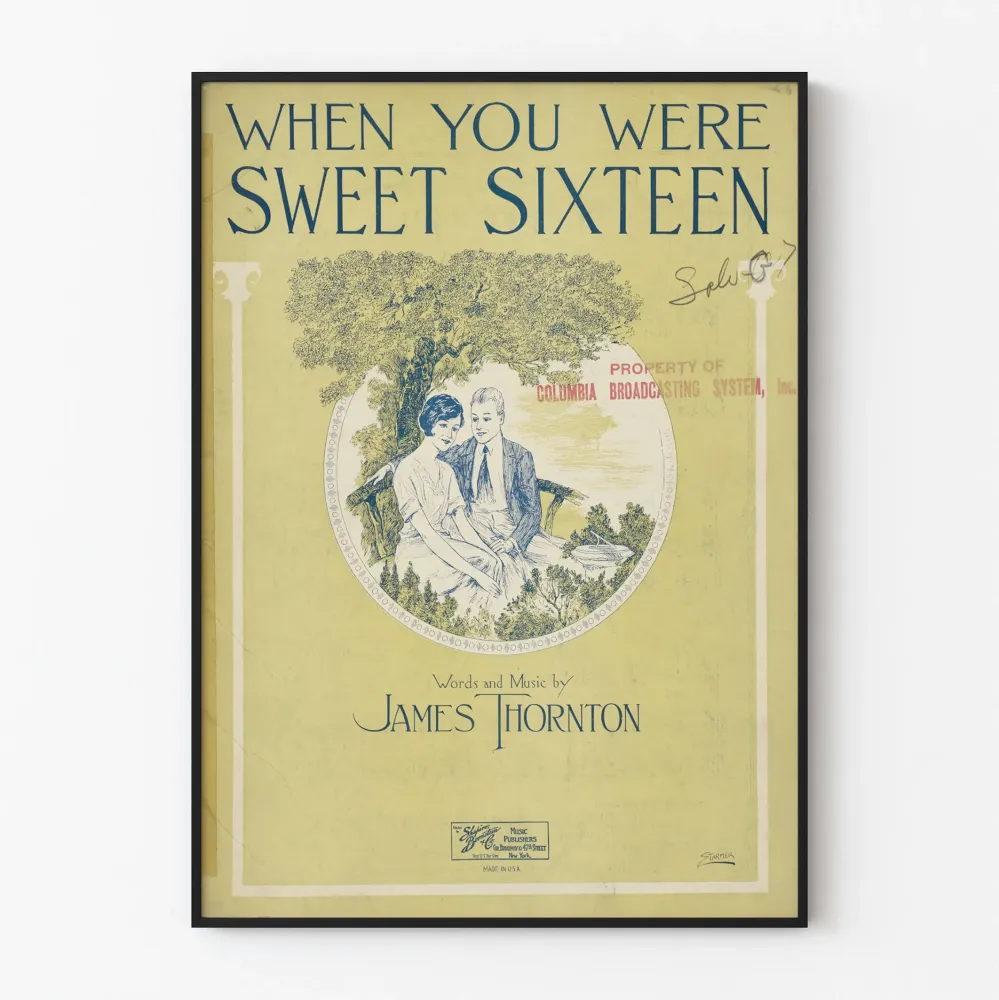 Vintagejuliste When You Were Sweet Sixteen teokselta James Thornton