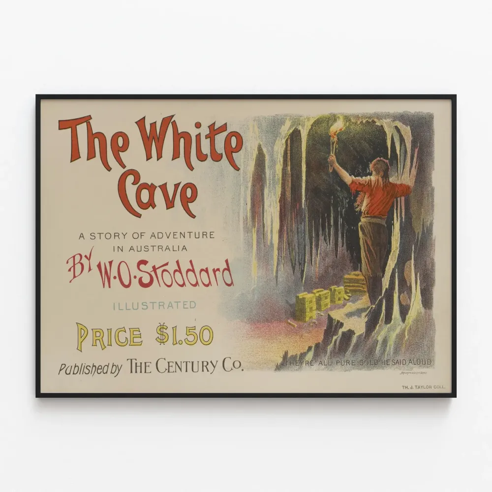 Vintagejuliste White Cave - Australian seikkailun seinäkoristelu