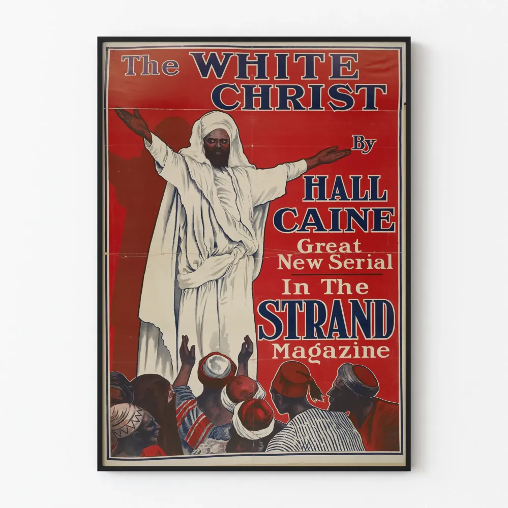 Vintagejuliste White Christ Hall Caine - Retroseinäkkeistö sisustus