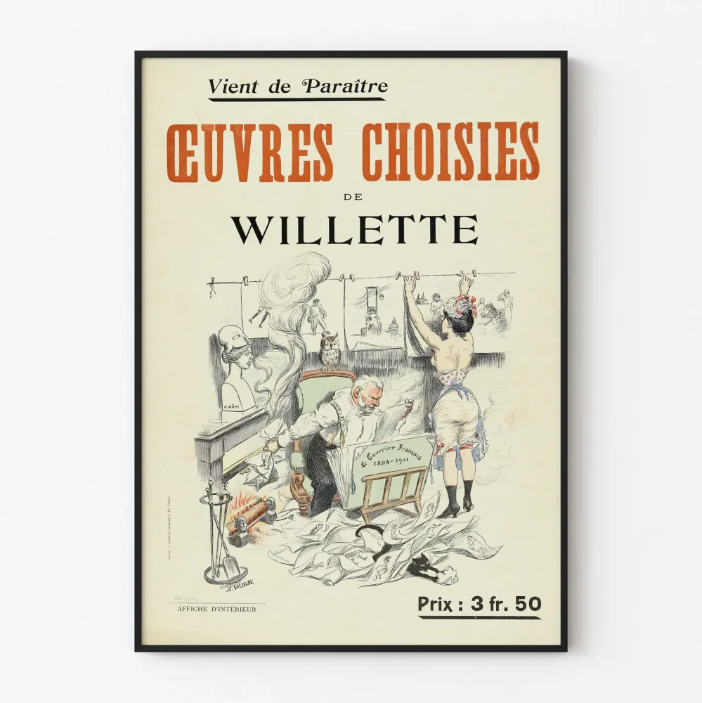 Vintagejuliste Willetin valituista teoksista - Taiteellinen seinäkoriste