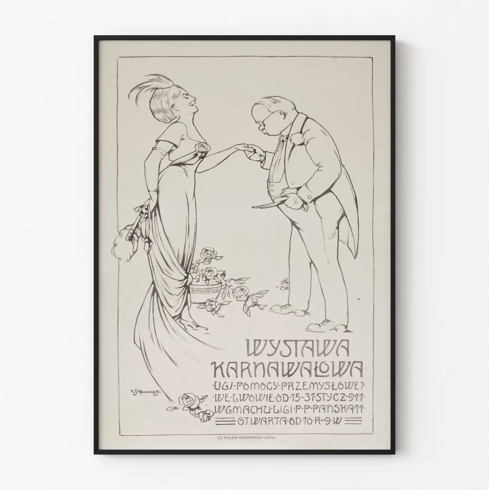 Vintagejuliste Wystawa Karnalowa - Tyylikäs seinäkoristelu