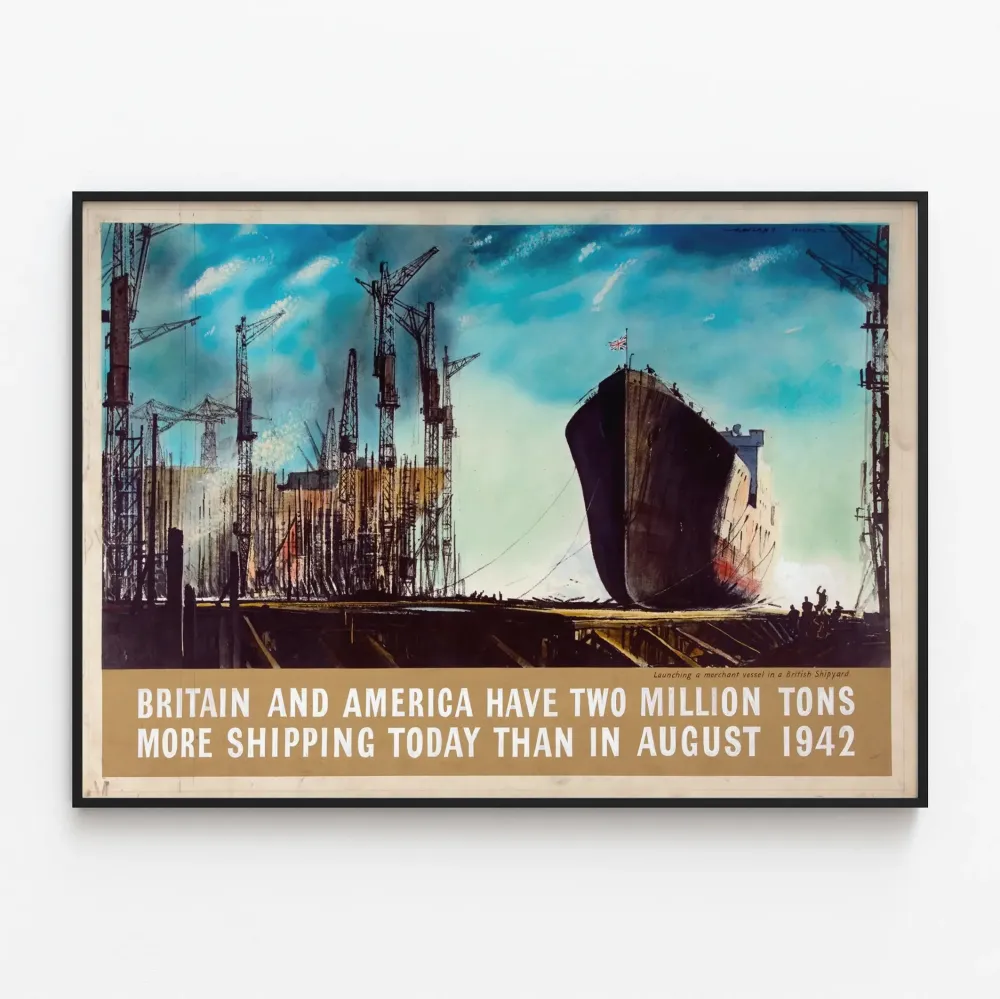 Vintagejuliste Yhdistynyt kuningaskunta ja Yhdysvallat toimitus 1942