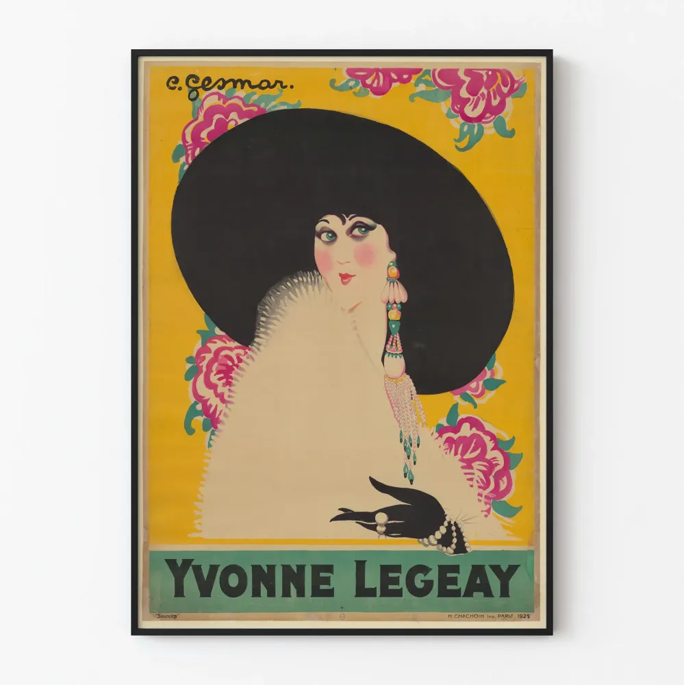 Vintagejuliste Yvonne Legeay - Tyylikäs ja retro seinäkoristelu