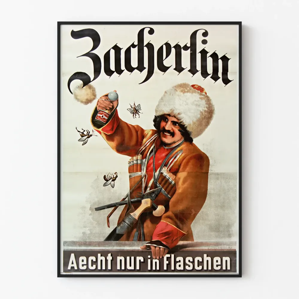 Vintagejuliste Zacherlin - vain pulloihin seinäkoriste