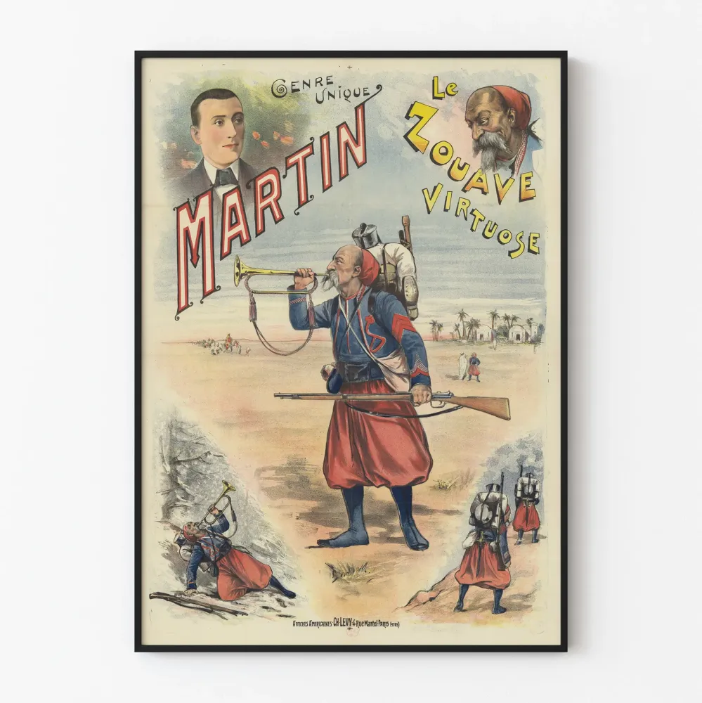 Vintagejuliste Le Zouave Virtuoosi Martin - Retroseinustarakenne