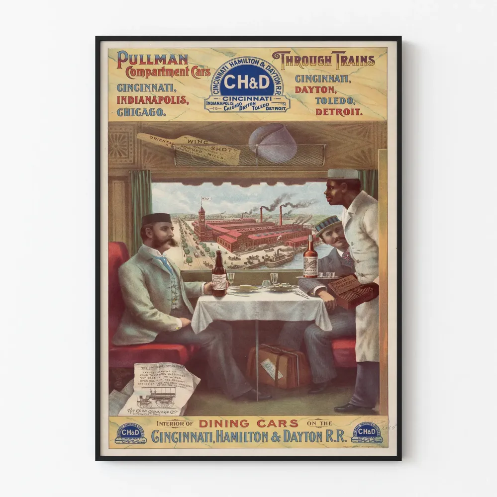 Vintagejuna juliste Pullman Cincinnati Hamilton & Dayton R.R. R
