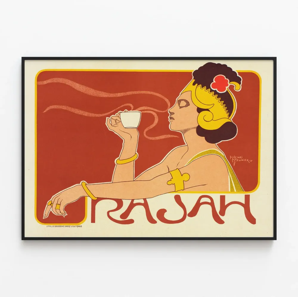 Vintage-kahvila Rajah - Art Deco -seinäkäsitetaulu