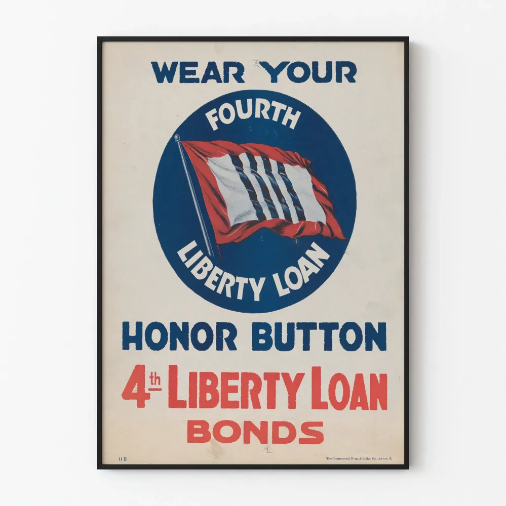 Vintagekampanjan Liberty Loan - Patriotinen seinäkoriste Juliste
