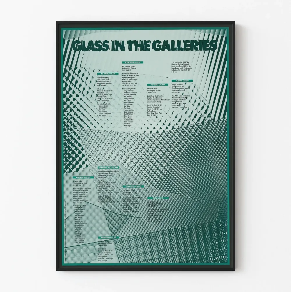 Vintage-lasiposterit gallerioissa - taiteellinen seinäkoristelu