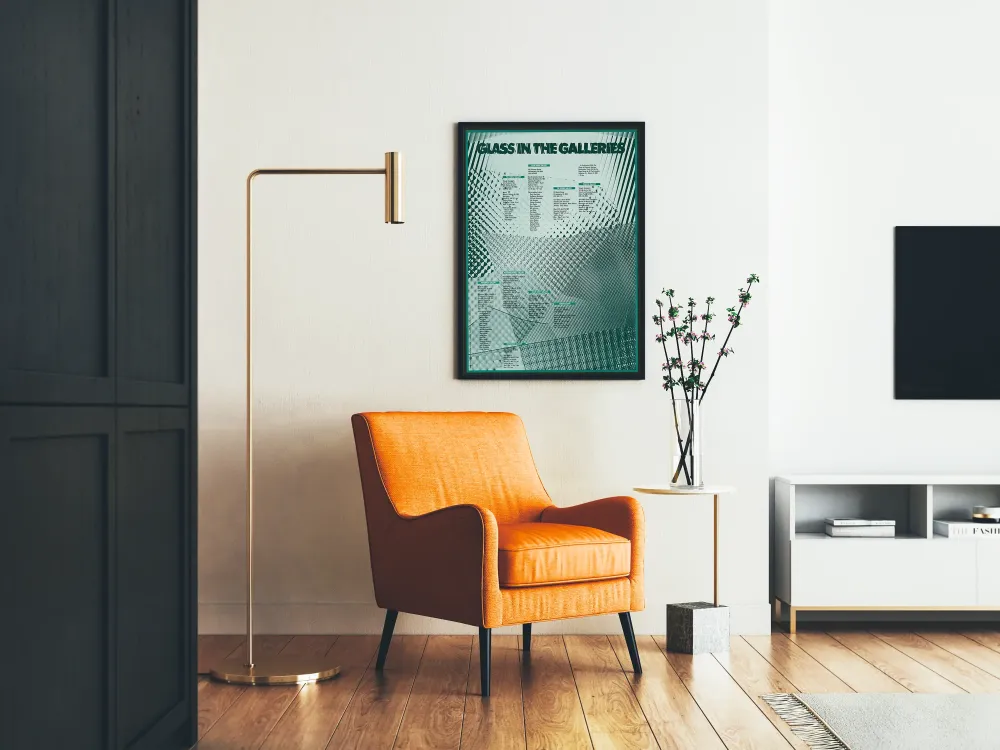 Vintage-lasiposterit gallerioissa - taiteellinen seinäkoristelu