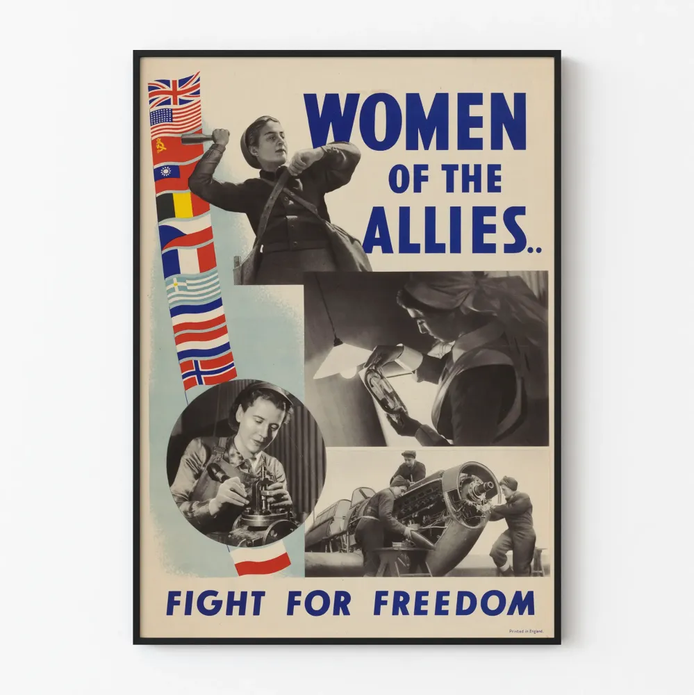 Vintage-liitutaulutaulu Women Allies - Historiallinen sisustus