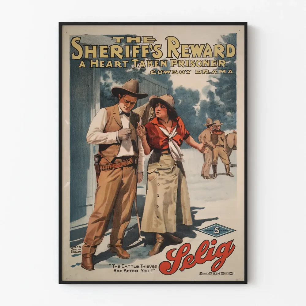Vintage-luontokuva lännen sheriffin palkkio