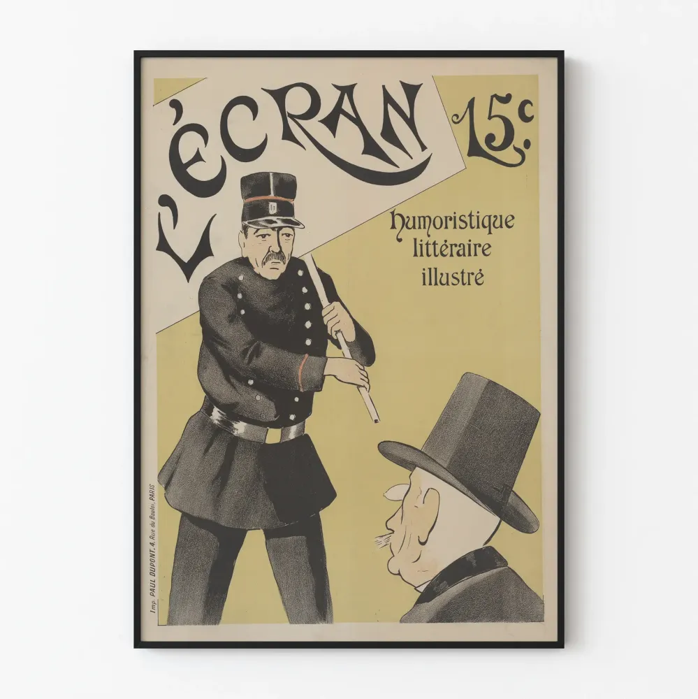 Vintagemainen humoristinen kirjallinen juliste Ekran