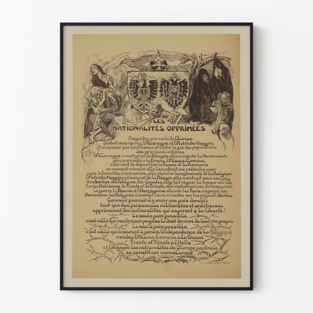 Vintagemainen patriotinen juliste sortuneista kansallisuuksista