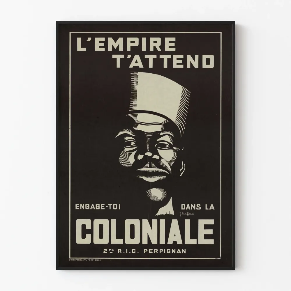 Vintagemainen rekrytointijuliste kolonialiselle armeijalle - L'Empire t'attend