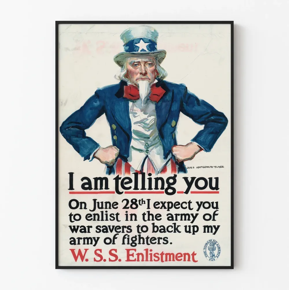Vintagemainen rekrytointilippu Uncle Sam
