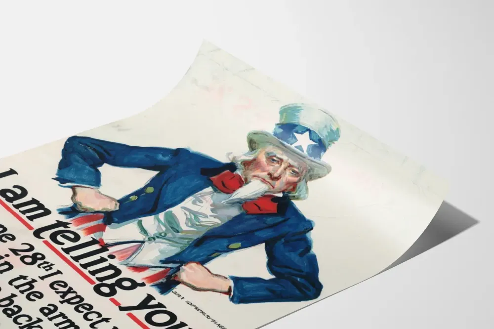Vintagemainen rekrytointilippu Uncle Sam